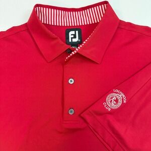 FootJoy Polo Performance Shirt Mens XL Red Lochmoor Club Team Shenanigans Golf
